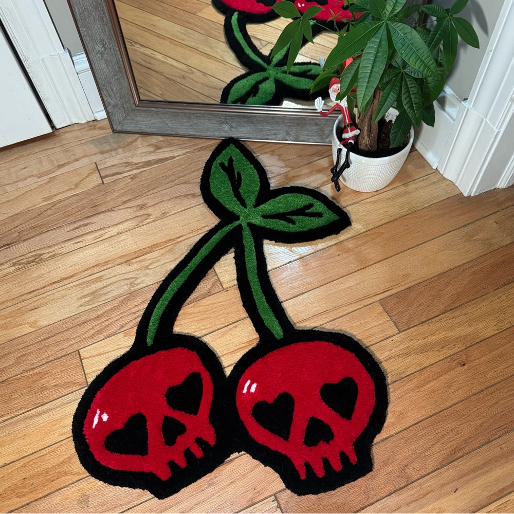 Skull Cherry Rug